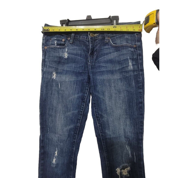 American Eagle Skinny 77 Distressed Jeans Womens Size 6 Long Stretch Denim - Picture 5 of 9